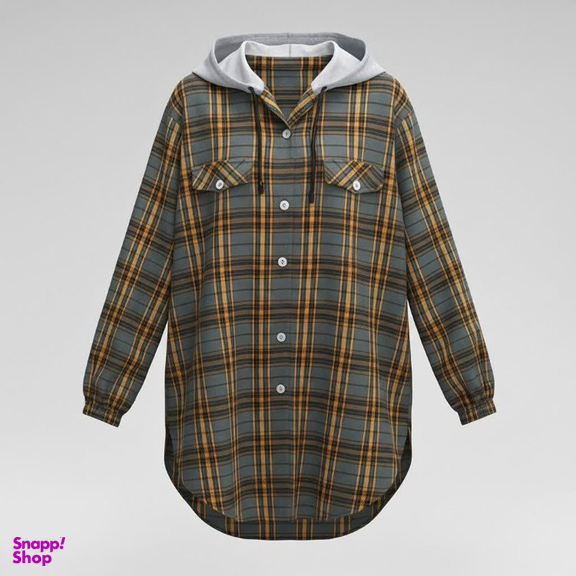 هودی زنانه کد 14080 رنگ طوسی خردلی