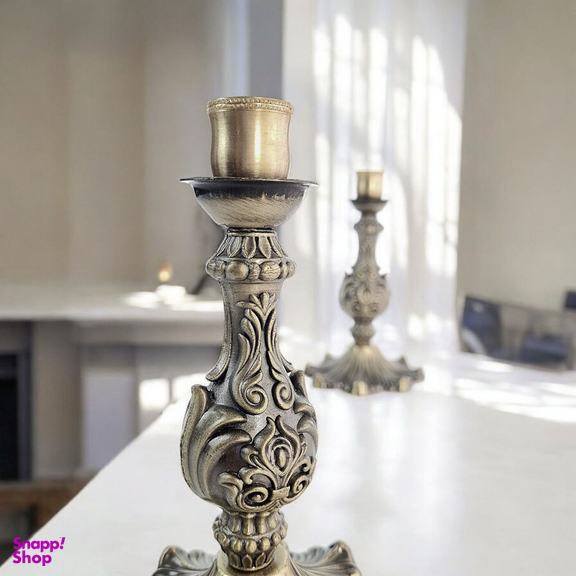 جاشمعی برنجی طرح آنتیک مجموعه 2 عددی