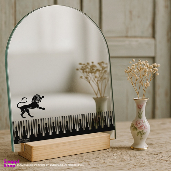 آینه رومیزی سایان هوم طرح چوقا و شیر سنگی