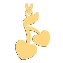 آویز گردنبند طلا 18 عیار زنانه وی وی گلد گالری طرح قلب گیلاسی