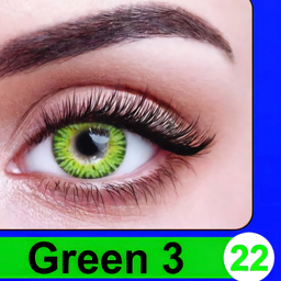 لنز چشم پرو نیو ویژن رنگ سبز دور مشکی وسط عسلی شماره 22 به همراه جالنزی