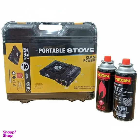 اجاق گاز سفری AS کد MT0401 به همراه کیف و 2 عدد کپسول گاز سفری