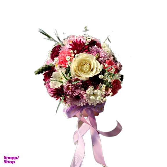 باکس گل طبیعی چرم نارگل مدل داوودی کد 2080