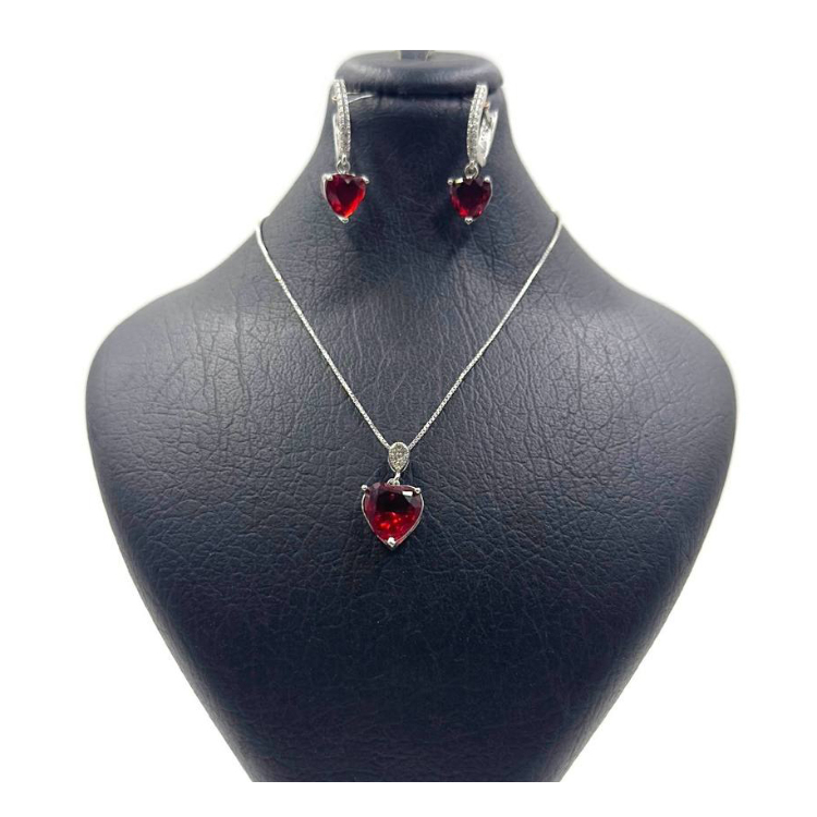 نیم ست نقره زنانه گیرا مدل قلب کد G990