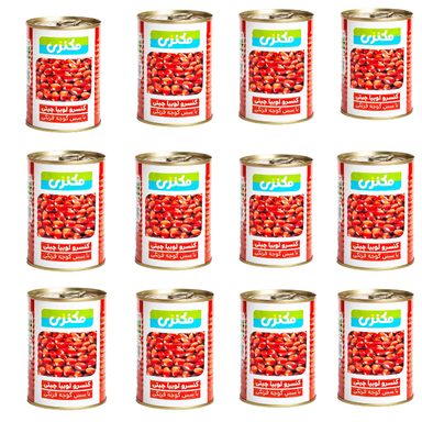 کنسرو لوبیا چیتی مکنزی با سس گوجه فرنگی مکنزی وزن 380 گرم بسته 12 عددی