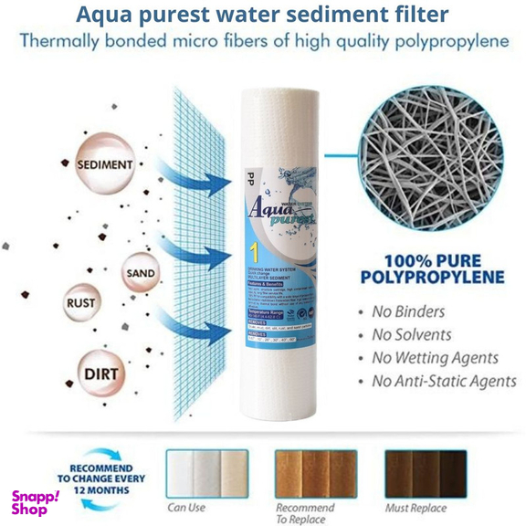 فیلتر دستگاه تصفیه آب آکوا پیورست مدل ECO FILTER 900 مجموعه 9 عددی