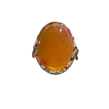 انگشتر نقره 925 عیار مردانه طرح عقیق خطاطی کد HOSS011