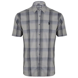 پیراهن پسرانه مدل  نخ پنبه چهارخانه 829003019 رنگ طوسی