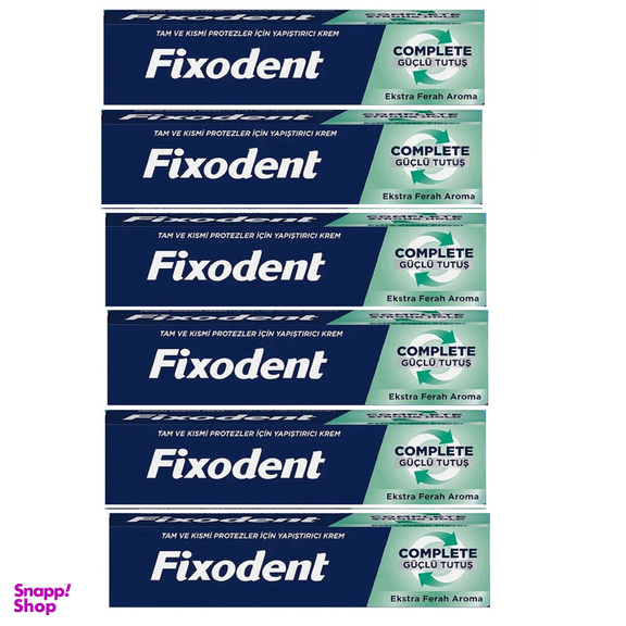 چسب دندان مصنوعی فیکسودنت مدل New Extra Fresh حجم 47 میلی لیتر مجموعه 6 عددی