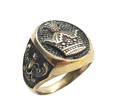 انگشتر مردانه گالری عزیزی مدل تاج بزرگ