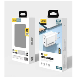 شارژر دیواری 45 وات آسپور مدل A807 به همراه کابل USB-C
