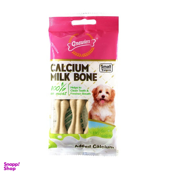 تشویقی سگ گناولز مدل CALIUM MILK BONE7 وزن 60 گرم بسته 7 عددی