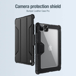 کیف کلاسوری نیلکین مدل Camshield Bumper مناسب برای تبلت اپل iPad Air 11 2024 / Air 10.9 2022 / Air 4 / Air 5 / Air 6 / Air 2020 / Ipad Pro 11 2020 / 2021 / 2022
