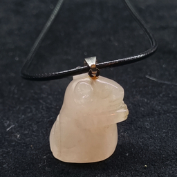 گردنبند سنگ طبیعی Rose Quartz مدل همستر