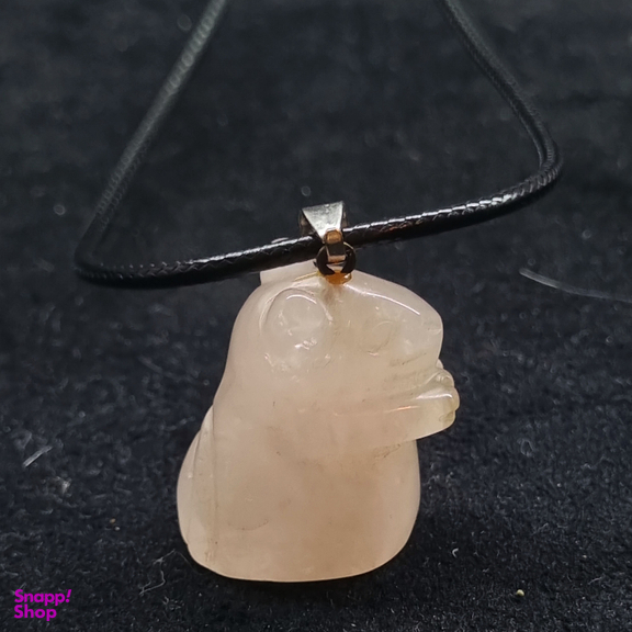 گردنبند سنگ طبیعی Rose Quartz مدل همستر