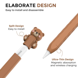 کاور قلم لمسی آهااستایل مدل PT129-2 طرح خرس مناسب اپل سری 2