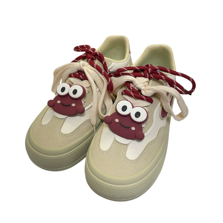 ونس زنانه مدل قورباغه ای کد 1002 رنگ کرم زرشکی