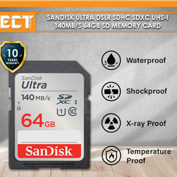 کارت حافظه SDXC سن دیسک مدل Ultra کلاس 10 استاندارد UHS-I U1 سرعت 140 مگابایت بر ثانیه ظرفیت 64 گیگابایت