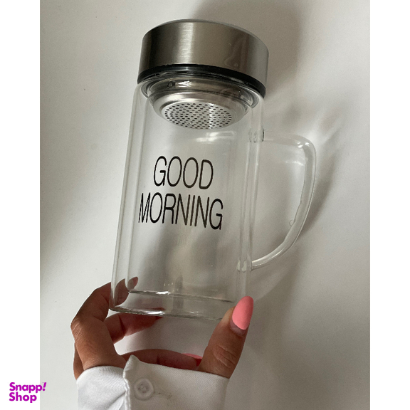 لیوان دمنوش ساز دو جداره طرح Good Morning