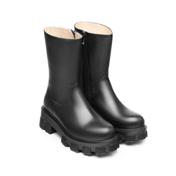 نیم بوت زنانه نوین چرم مدل 6931  WS3654 رنگ مشکی