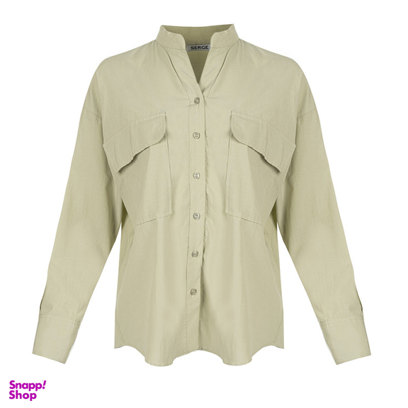 شومیز آستین بلند زنانه سرژه مدل 207338 رنگ سبز روشن