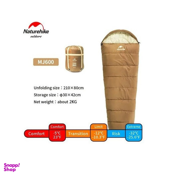 کيسه خواب 32- درجه نیچرهایک مدل Mujin Mummy Cotton Sleeping Bag کد CNK2300SD014