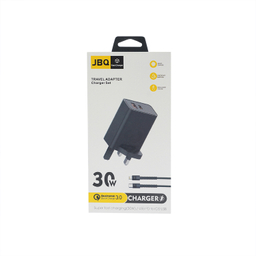 شارژر دیواری 30 وات جی بی کیو مدل HC-30W C TO L به همراه کابل Lightning به Type-C