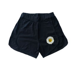 ست نیم‌ تنه و شورتک زنانه طرح بابونه کد 1KS رنگ مشکی