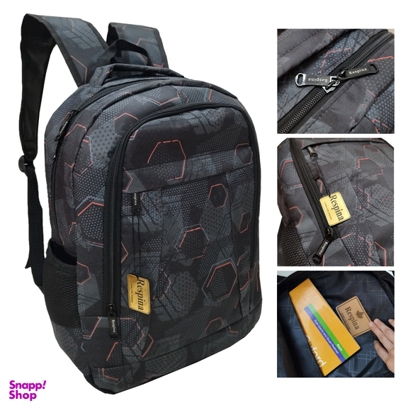 کیف مدرسه رسپینا اسپرت طرح شش ضلعی مدل hexagon با جامدادی