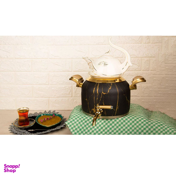 ست کتری قوری کروپ ست مدل رنگی ماربل کد 915