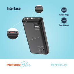 پاوربانک پرودو مدل Porodo Blue ظرفیت 20000 میلی آمپر ساعت