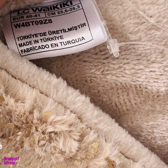 دمپایی حوله ای زنانه ال سی وایکیکی مدل سوپر شاینی استپ دار