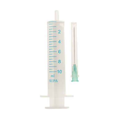 سرنگ سوپا مدل سرسوزن 22-21 ظرفیت 10 سی سی بسته 800 عددی