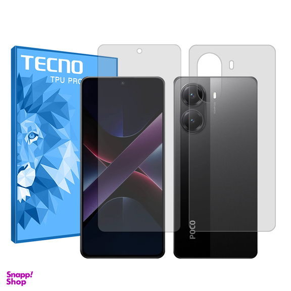 محافظ صفحه نمایش شفاف تکنو مدل Resistant مناسب گوشی موبایل شیائومی Poco X7 Pro به همراه محافظ پشت گوشی