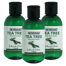 تونر پاک کننده صورت نیوساد مدل Tee Tree مناسب پوست آکنه ای حجم 150 میلی لیتر بسته 3 عددی