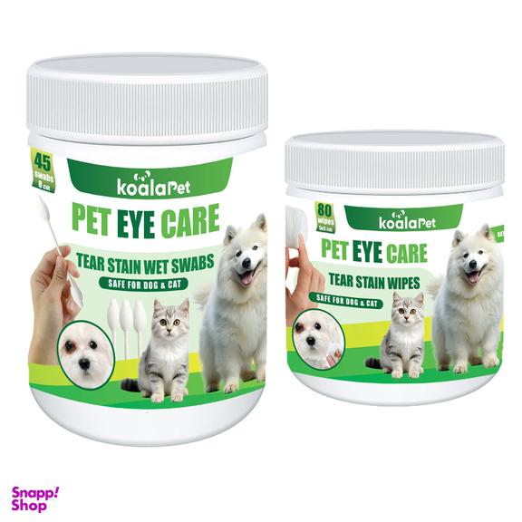 دستمال مرطوب و سواب مرطوب سگ و گربه مخصوص اطراف چشم کوالاپت مدل EYE02 بسته ۲ عددی