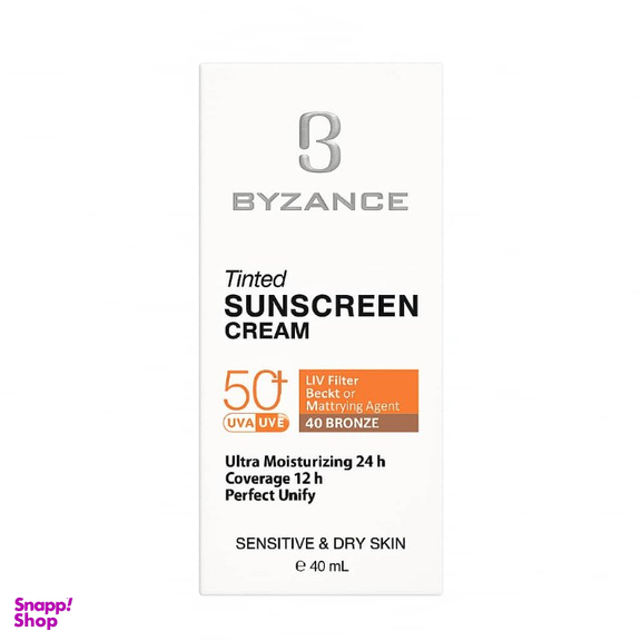 کرم ضد آفتاب بیزانس مدل SPF50+ شماره 40 رنگ بزنز مناسب پوست خشک حجم 40 میلی لیتر