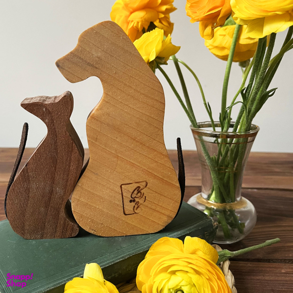 مجسمه دست ساز کارکیا مدل سگ و گربه