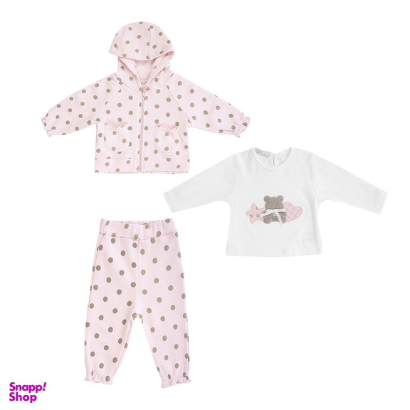 ست 3 تکه لباس دخترانه فیورلا مدل خال کد 24513