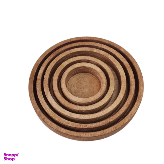 سرویس پذیرایی 5 پارچه چوبی طرح دایره  کد 4838