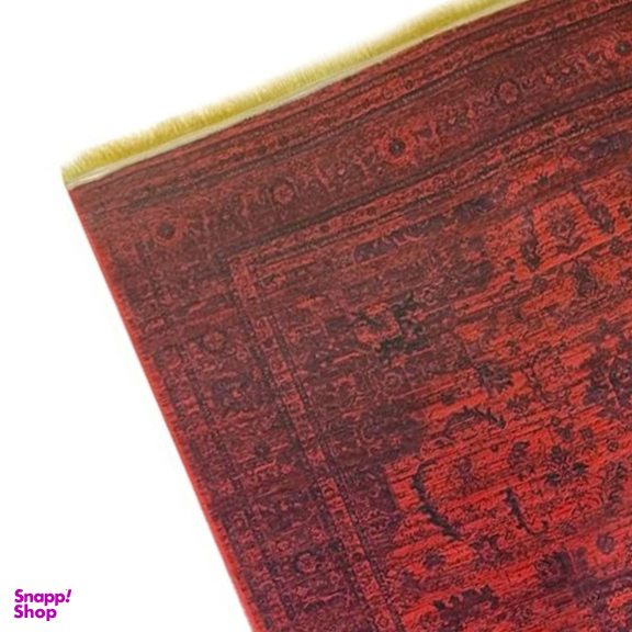 فرش ماشینی طرح بلوچی کد M02124 رنگ زمینه قرمز لاکی