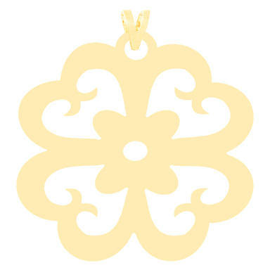 آویز گردنبند طلا 18 عیار زنانه کرابو طرح گل مدل Kr3754