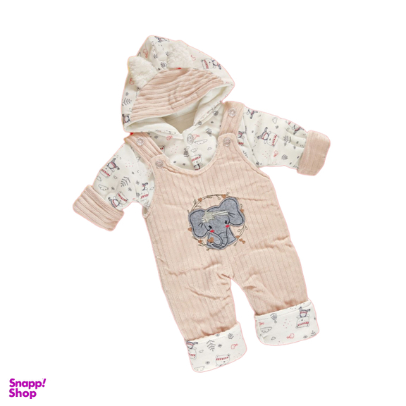 کاپشن نوزاد طرح فیل کد 223 رنگ کرم