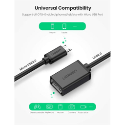 تبدیل Micro USB Male OTG به USB 2.0 A Female یوگرین مدل US133 کد 10396