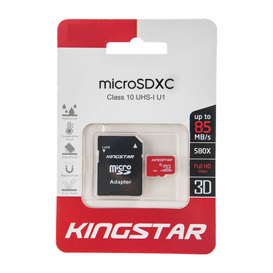 کارت حافظه MicroSDXC کینگ استار کلاس 10 استاندارد UHS-I U1 سرعت 85MBps همراه با آداپتور SD ظرفیت 128 گیگابایت