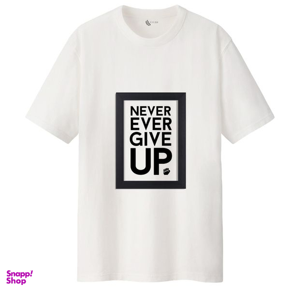 تی شرت لانگ آستین کوتاه زنانه مدل never ever give up