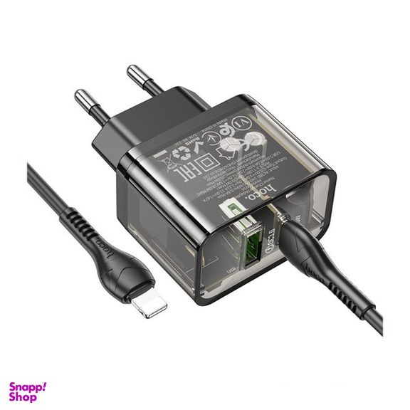 شارژر دیواری 20 وات هوکو مدل N34 PD به همراه کابل تبدیل لایتنینگ