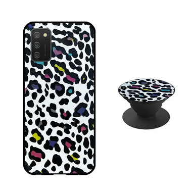 کاور دکین مدل Rikki طرح Leopard - C مناسب برای گوشی موبایل سامسونگ Galaxy A02s به همراه پایه نگهدارنده