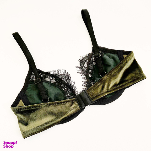 ست شورت و سوتین زنانه نوشه پوش مدل فنردار توری کد 85003 رنگ سبز زیتونی