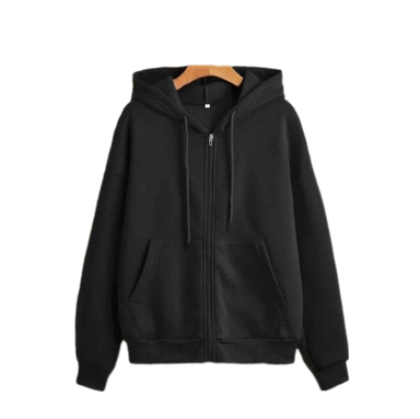 سویشرت زنانه دورس مدل تک زیپ کد Lovi100177 رنگ مشکی